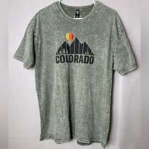 Abstract Denver Green Colorado Short sleeve Destination Tshirt Mountains Sz XL